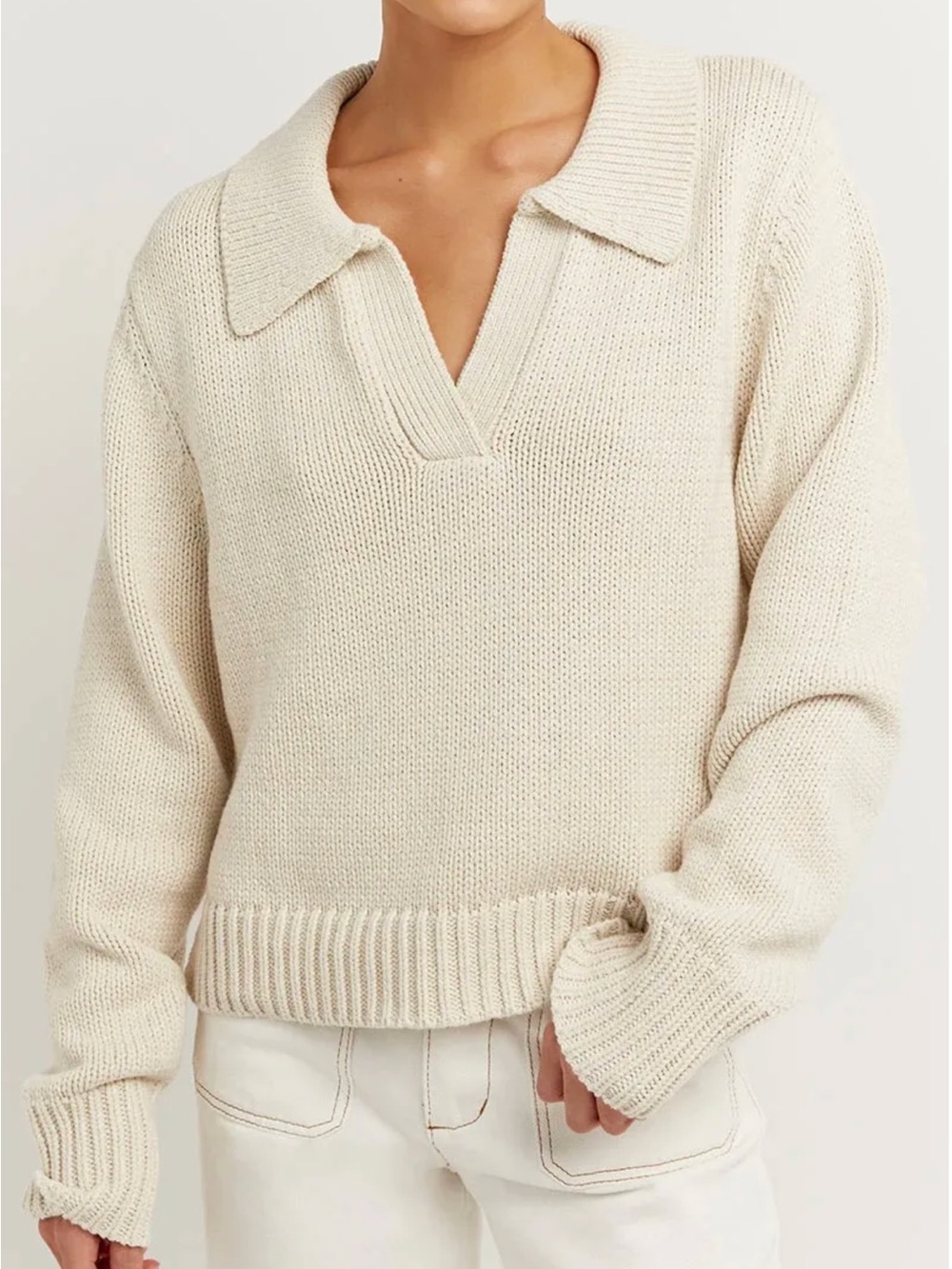 DISSH Elijah Cream Knit Jumper Merino Wool Sweater Size S